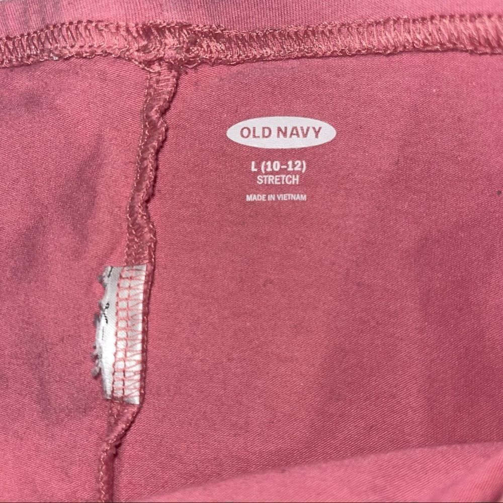 4/$25 - Old‎ Navy Pink Leggings w/ Dark Pink & Gold Stripes on Leg - L (10-12) - Picture 3 of 3